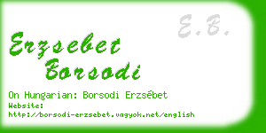 erzsebet borsodi business card
