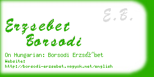 erzsebet borsodi business card